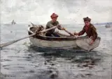Whipping for Pollock by Henry Scott Tuke, 1920, watercolour, sold Feb 2015