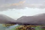 Moorland scenes by Charles Edward Brittan, watercolor, sold Feb 2015