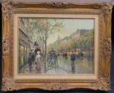 Boulevard Italiens by Roland Davies, oil on canvas, sold Feb 2015