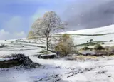 Winter landscape by Andrew Dandridge, gouache, sold Feb 2015