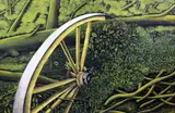 Fallen trees and broken cart wheel by James Lloyd, gouache, sold Feb 2015