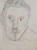 Head of a man,Roland, Browse & Delbanco label verso,8.25 x 6.5in by Marino Marini, pencil and crayon, sold Feb 2015