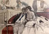 Le Gandin Ivre by Félicien Rops, etching, sold Feb 2015