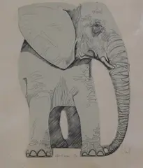 Embossed print by Abram Krol, print, sold Feb 2015
