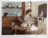 Morning Toast by Bernard Dunstan, lithograph, sold Feb 2015