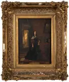 interior portrait of a woman by Cornelius Johannes de Bruyn, oil on panel, sold Jan 2014