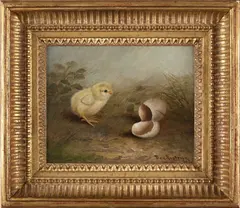 of a hatched chick by Ben Austrian, oil on canvas, sold Jan 2014