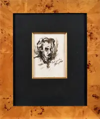 self portrait by Franz Kline, ink on paper, sold Jan 2014