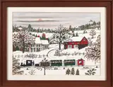 winter farm scene by Hattie Klapp Brunner, watercolor, sold Jan 2014