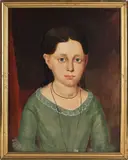 portraits of two sisters by Samuel Swan Walker, oil on canvas, sold Jan 2014