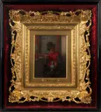 portrait of a gentleman smoking a pipe by Gustav Köhler, oil on panel, sold Dec 2013
