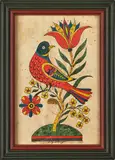 of a bird perched on a tulip tree by David Y. Ellinger, watercolor, sold Oct 2013