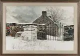 winter landscape by Peter Sculthorpe, watercolor, sold Oct 2013