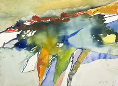 Small Watercolor I by Michael Loew, 1973, watercolor on paper, sold May 2024