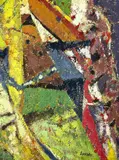 Éntre Planos by Juan Carlos Lasser, oil on handmade paper, sold May 2024