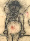 Oakie (from "On Japonisme") by Richard Merkin, pastel on paper, sold May 2024