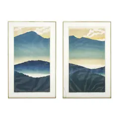 Blue Mountain I and II (2 Works) by Sabra Johnson Field, silkscreen on rice paper, sold Jun 2024