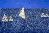 Untitled (Woman in Water) by Janet Cooling, 1980, oil pastel and colored pencil on Rives BFK paper, sold Jun 2024