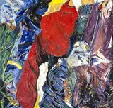 Untitled (Multicolored Composition) by Juan Carlos Lasser, oil on canvas (unstretched), sold Jun 2024