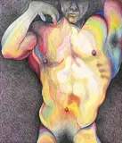 Untitled (Male Torso) by Lowell Nesbitt, 1991, pastel on Artist's Board, sold Jun 2024