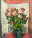 Untitled (Flowers) by Albert Bela Bauer, oil on canvas, sold Jul 2024