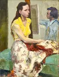 Untitled (Studio Model) by Albert Bela Bauer, oil on canvas, sold Jul 2024