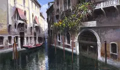 A Perfect Day in Venice by Claudio Simonetti, oil on canvas (unstretched), sold Jul 2024