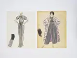 51 Illustrations for Geoffrey Beene by Jesper Nyeboe, c. 1985, mixed media (color pencil, pencil, watercolor, and marker) on vellum paper, sold Jul 2024