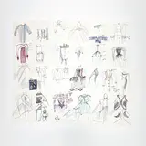 25 Fashion Illustrations by Geoffrey Beene, c. 1985, marker, ink, and graphite on paper, sold Jul 2024