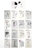 Fashion Illustrations, Group of 17 by Geoffrey Beene, 2000, marker and colored pencil on paper, sold Jul 2024