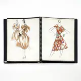 Spring 1983, Portfolio for Geoffrey Beene by Jesper Nyeboe, gouache and graphite on paper, sold Jul 2024