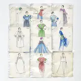 21 Illustrations for Geoffrey Beene by Jesper Nyeboe, 1975, marker, colored pencil, and ink on paper, sold Jul 2024