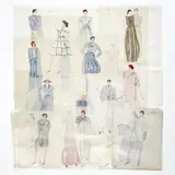 50 Illustrations for Geoffrey Beene by Jesper Nyeboe, 1981, colored pencil, gouache, marker, and graphite on paper, sold Jul 2024