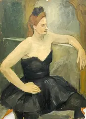 Untitled (Ballerina) by Leonard Alberts, oil on board, sold Sep 2024