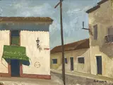 Untitled (Village Scene) by Albert Bela Bauer, oil on canvas, sold Sep 2024