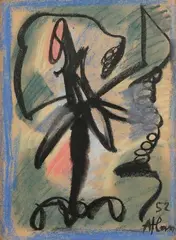 Composition by Jean-Michel Atlan, 1952, Pastel, sold Dec 2021