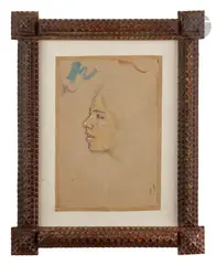 Étude de jeune femme berbère by Nasreddine Dinet, Aquarelle sur traits de crayon et rehauts de gouache, sold Nov 2021