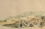 Faubourg Babazoun (Alger 1831) by Adolphe J.-Baptiste Bayot, Lithographie XIXe en couleur, par Genet, sold Jun 2021
