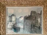 Canal à Gand by Fernand Fortuné Truffaut, Aquarelle et crayon signé (illisible), sold Jun 2021