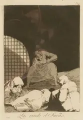 Las Rinde el Sueno, planche 34 des Caprices. (Harris 69) 21 x 15 cm by Francisco Goya, Eau-forte, aquatinte, sold Jun 2016