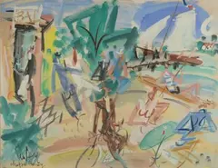Chatou - Croissy by Gen Paul, Gouache, sold Jun 2016