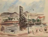 Sur le port by André Dunoyer de Segonzac, Aquarelle gouachée, sold Jun 2016
