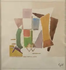 Composition by Geer van Velde, Gouache, sold Jun 2016