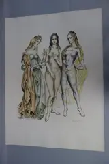 Les Trois Grâces. Buisson 6028 by Léonard-Tsuguharu Foujita, Lithographie en couleurs, sold Dec 2017