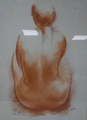 Baigneuse de dos by Antoniucci Volti, Sanguine sur papier, sold Dec 2017