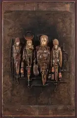 L'escouade by Louis Pons, 2003, Technique mixte et assemblage sur panneau, sold Dec 2017
