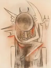 Sans titre, Caracas by Wifredo Lam, 1957, Pastel sur papier, sold Nov 2017