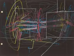 Composition by Roberto Matta, 1944, Crayon de cire et mine de plomb sur papier noir, sold Nov 2017