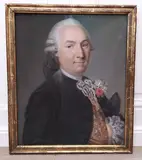 Portrait d'un homme de qualité by Charles Naudin, 1759, Pastel sur toile signé et daté, sold Sep 2023