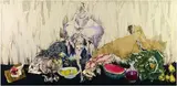 Bacchus dévorant la pastèque, circa 1998 by Paul Rebeyrolle, Huile, collages, tissu et technique mixte sur toile, sold Jun 2010